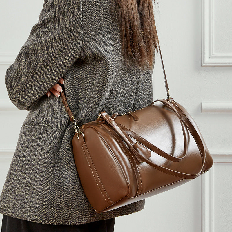 Genuine Leather Underarm Crossbody Pillow Bag