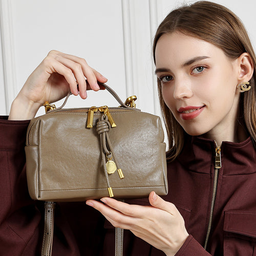 Commuter Genuine Leather Top Handle Shoulder Crossbody Bag
