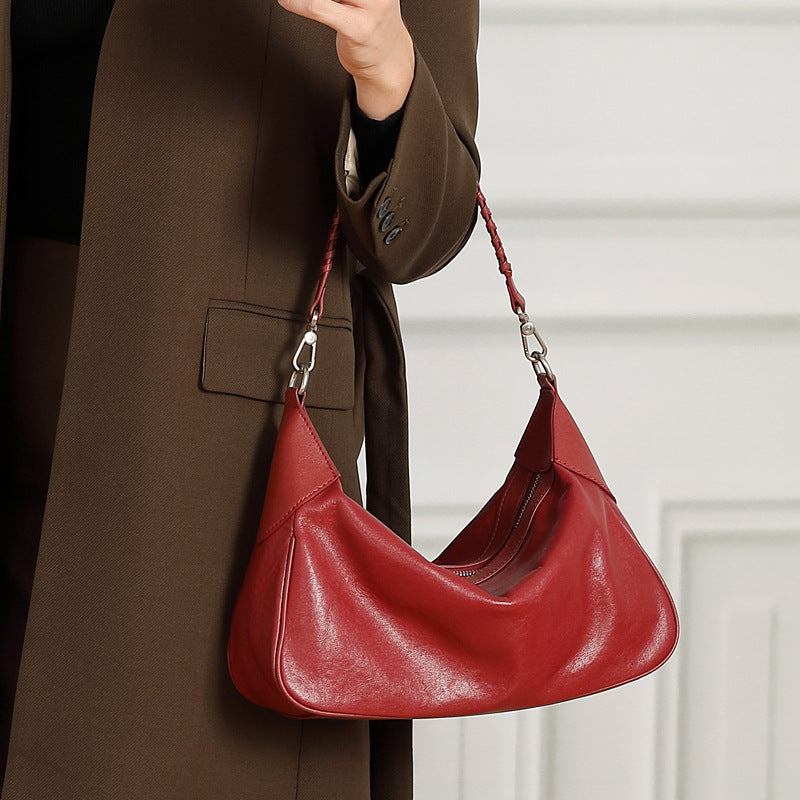 Genuine Leather Crossbody Handheld Underarm Bag
