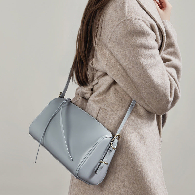 Genuine Leather Crossbody Handheld Pillow Bag