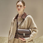 Genuine Leather Top-Handle Crossbody Small Square Bag