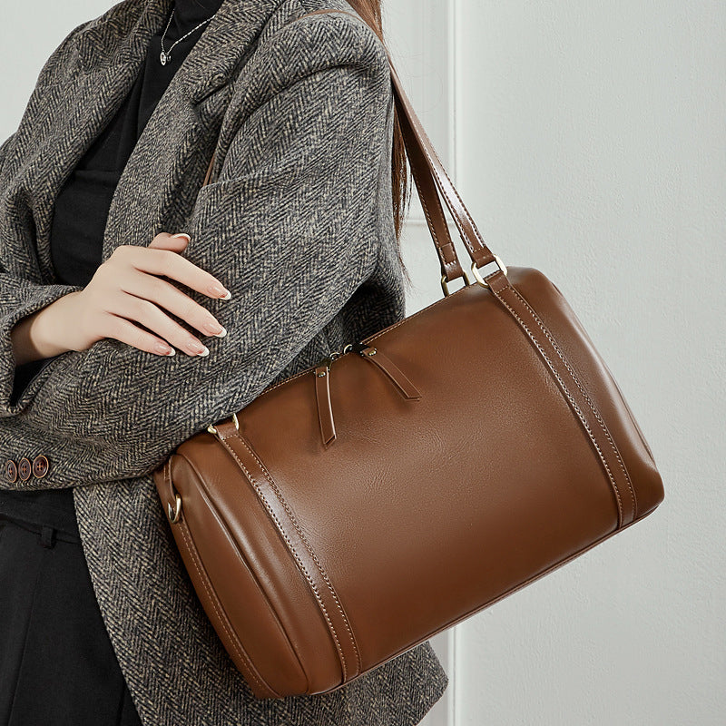 Genuine Leather Underarm Crossbody Pillow Bag