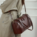 Genuine Leather Underarm Crossbody Pillow Bag