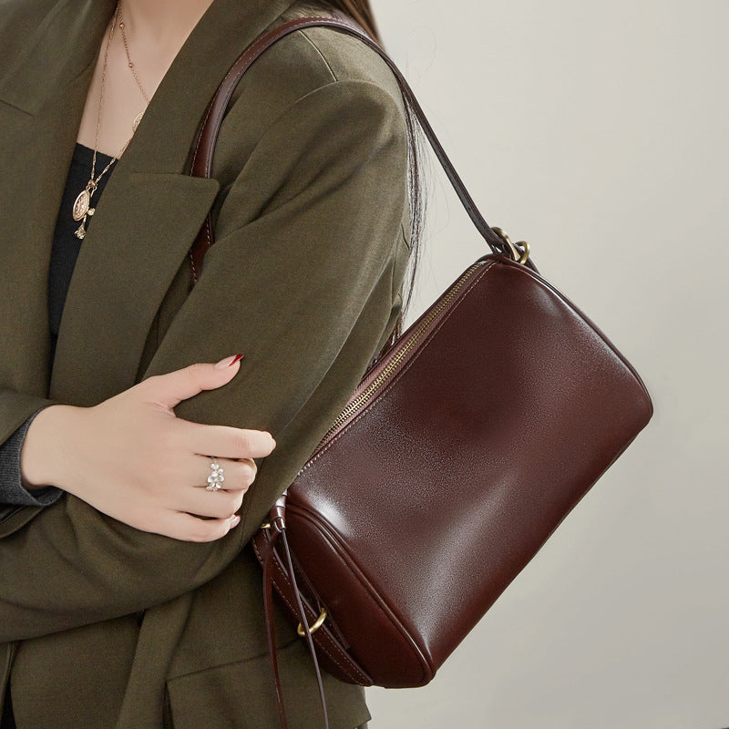 Genuine Leather Crossbody Handheld Pillow Bag