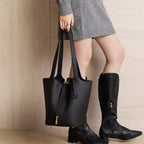 Large Capacity Shoulder Top Handle Bucket Bag