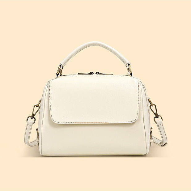 Genuine Leather Top-Handle Crossbody Tote Bag