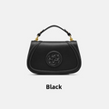 Genuine Leather Top-Handle Crossbody Saddle Bag