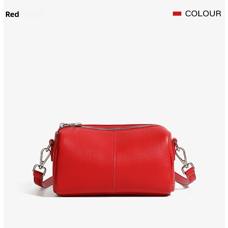 Genuine Leather Top-Handle Crossbody Small Square Bag
