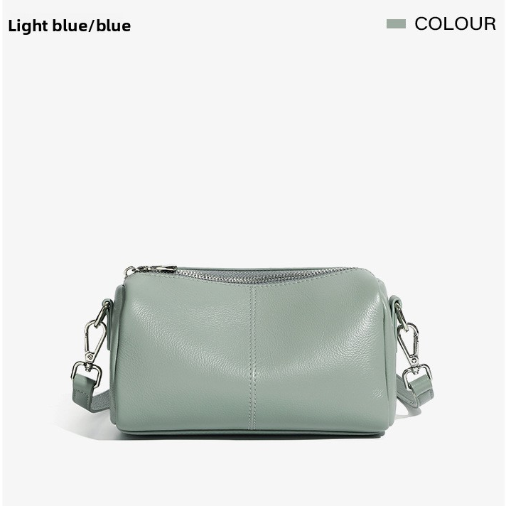 Genuine Leather Top-Handle Crossbody Small Square Bag