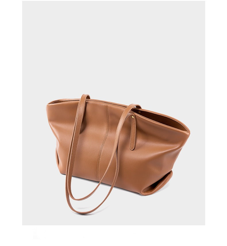 Genuine Leather Large Capacity Top-Handle Tote Bag