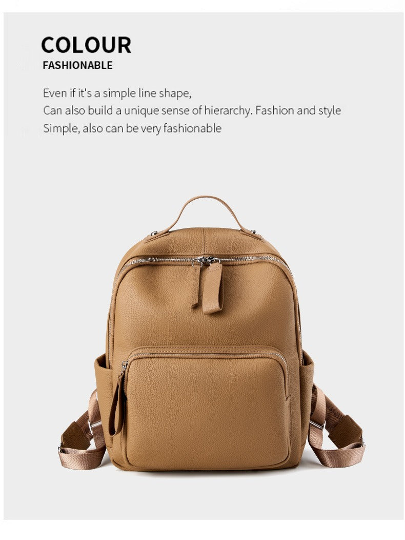 Large Capacity Genuine Leather Laptop Backpack