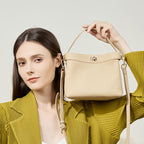 Genuine Leather Shoulder Crossbody Handbag Bucket Bag