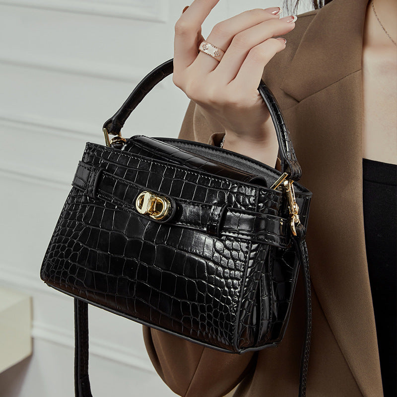Genuine Leather Shoulder Crossbody Handbag Small Square Bag