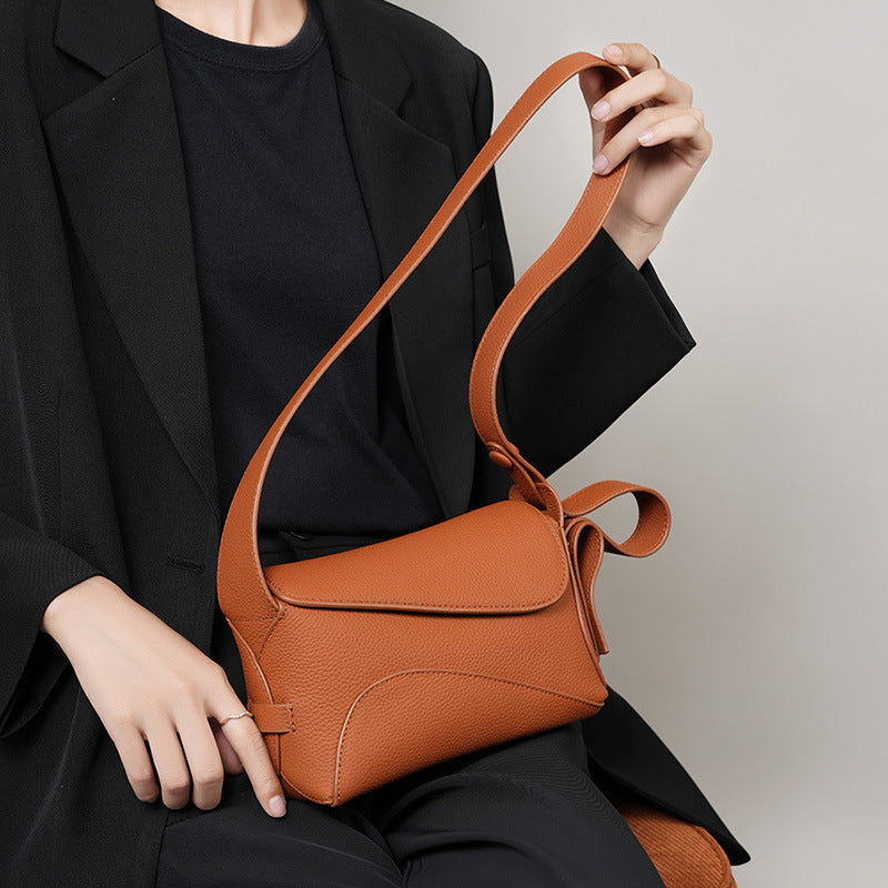 Large Capacity Genuine Leather Shoulder Crossbody Tote Bag