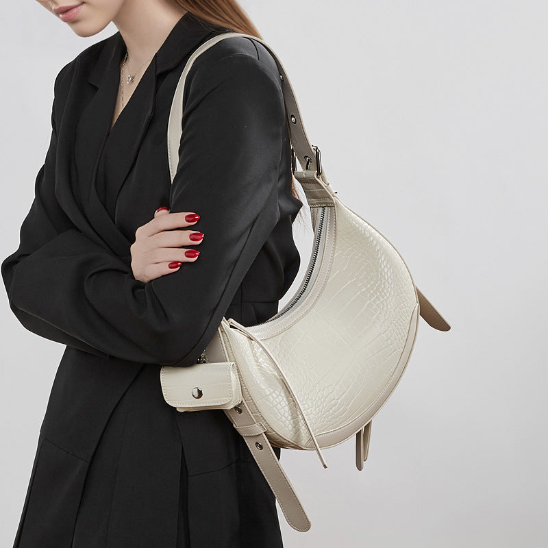 High-End Shoulder Crossbody Crescent Bag