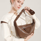 Genuine Leather Crossbody Handheld Dumpling Bag