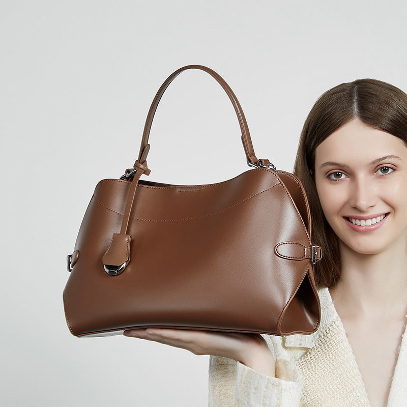 Vintage Commuter Shoulder Bag With Top Handles
