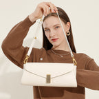 Genuine Leather Top-Handle Crossbody Small Square Bag