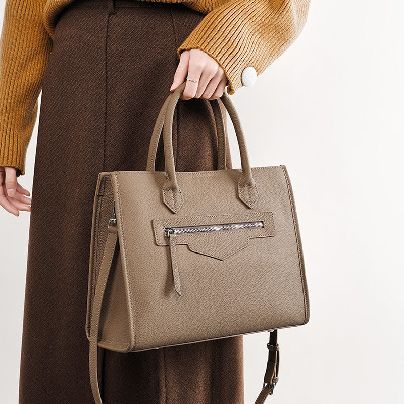 Genuine Leather Crossbody Handheld Briefcase