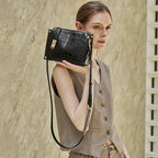 Genuine Leather Shoulder Crossbody Top-Handle Mini Square Bag