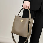 Vintage Shoulder/Crossbody Bucket Bag With Top Handles