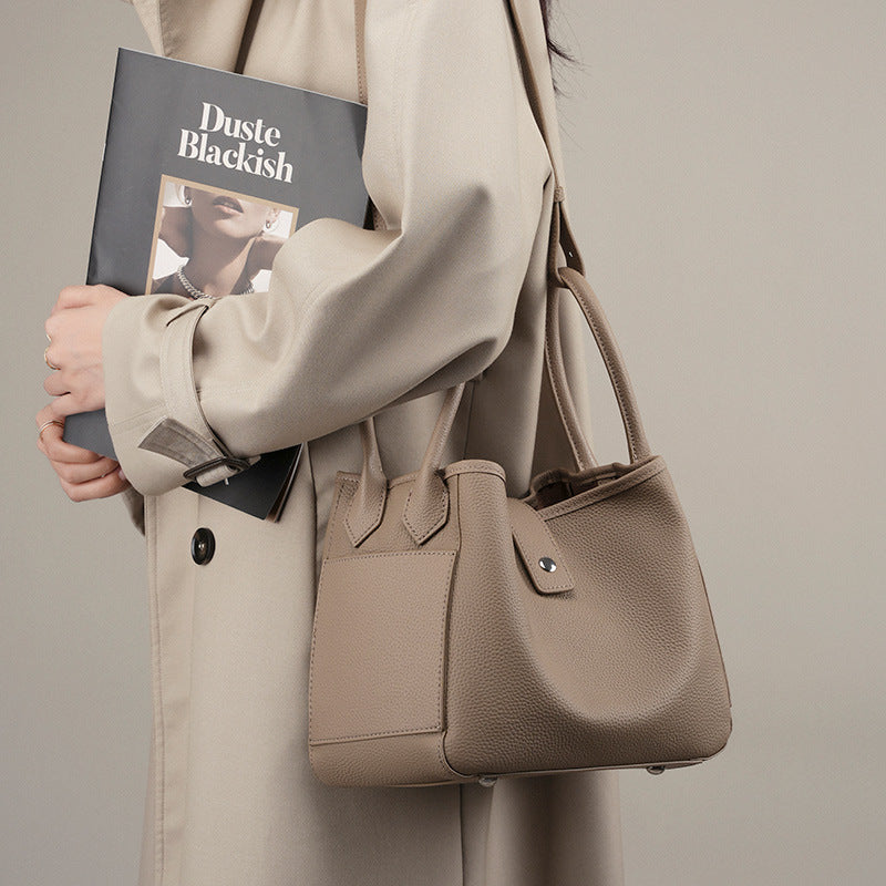 Commuter Top Handle Shoulder Crossbody Bucket Bag