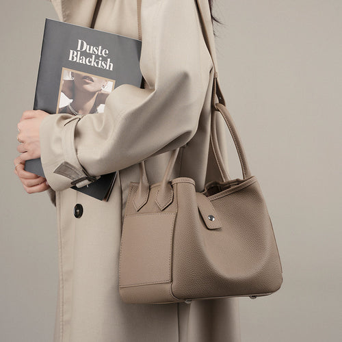Commuter Top Handle Shoulder Crossbody Bucket Bag