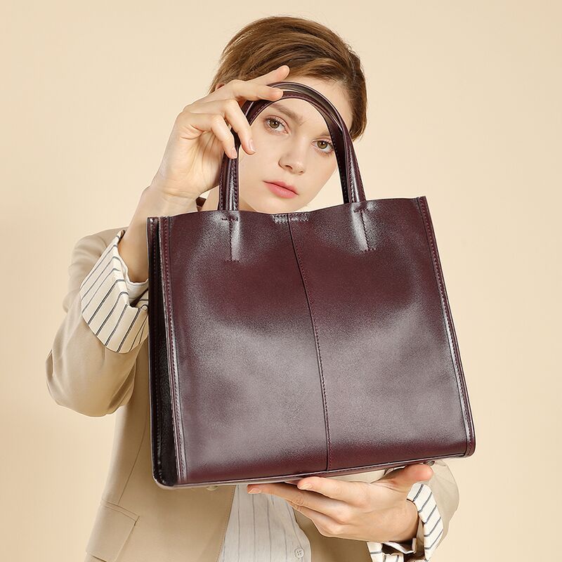 Genuine Leather Crossbody Handheld Tote Bag