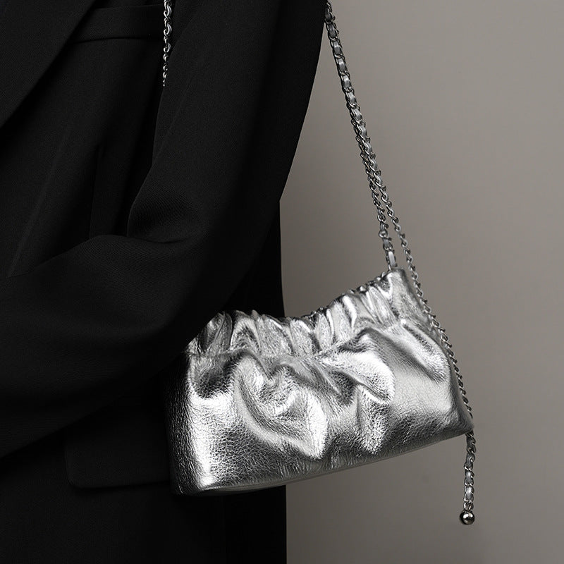 Elegant Cloud Pleated Crossbody Bag