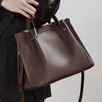 Commuter Genuine Leather Top Handle Shoulder Crossbody Bag