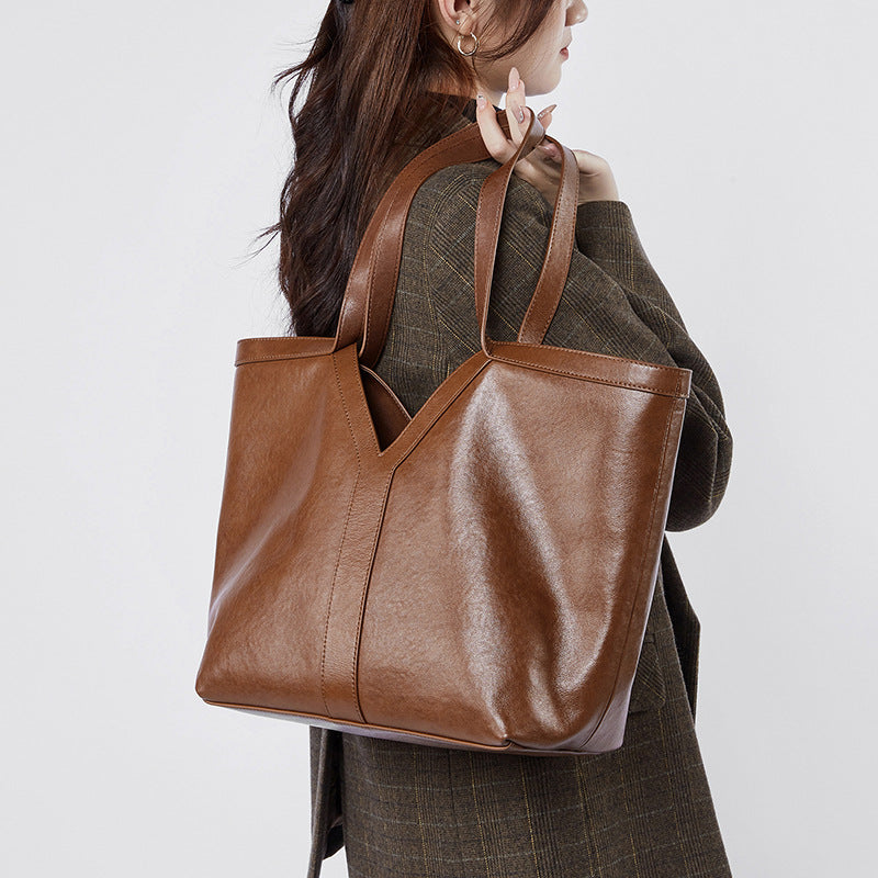 Genuine Leather Shoulder Handbag Tote Bag