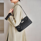 Genuine Leather Turnlock Crossbody Mini Square Bag