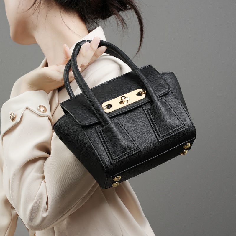 Minimalist Genuine Leather Shoulder Crossbody Tote Bag