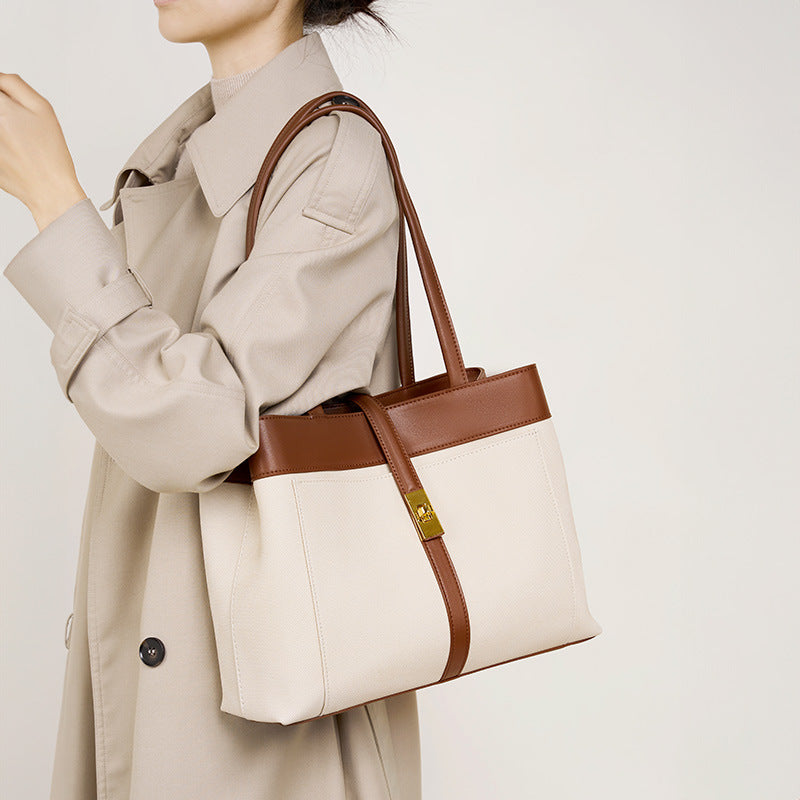 Large-Capacity Single-Shoulder Top-Handle Tote Bag
