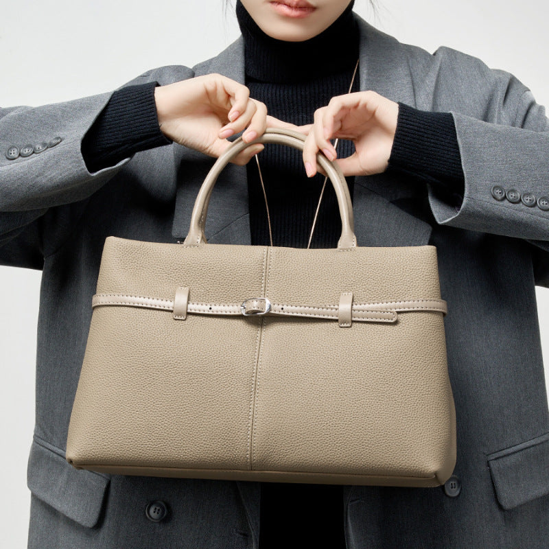 Commuter Shoulder Tote Bag With Top Handles
