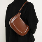 Genuine Leather Top-Handle Crossbody Saddle Bag