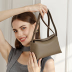 Commuter Genuine Leather Shoulder Crossbody Pillow Bag