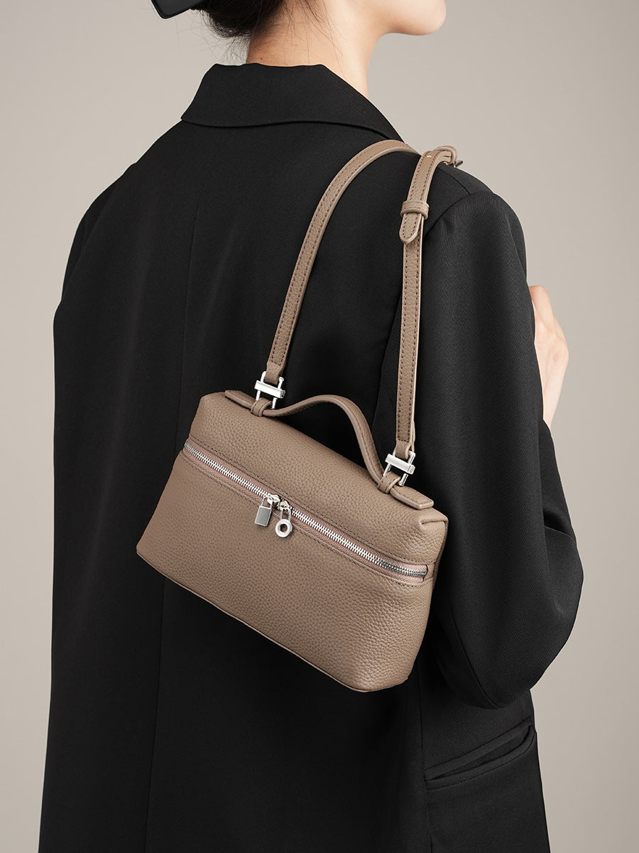 Vintage Genuine Leather Lunchbox Bag