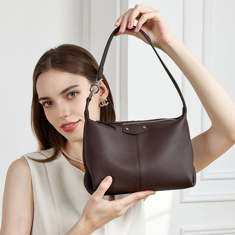 Genuine Leather Shoulder Crossbody Tote