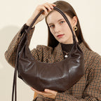 Genuine Leather Crossbody Handheld Dumpling Bag