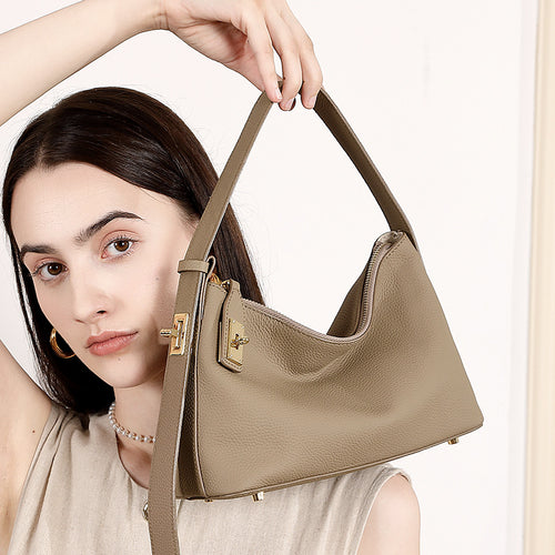 Commuter Genuine Leather Shoulder Crossbody Dumpling Handbag
