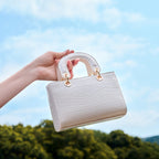 Genuine Leather Top-Handle Lady Dior Bag