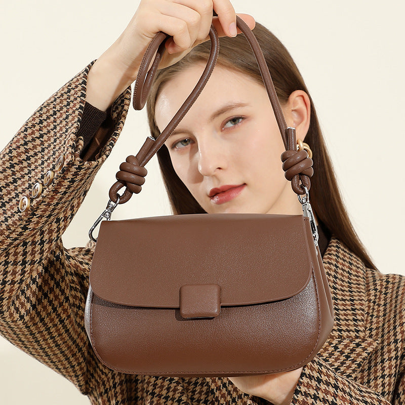 Genuine Leather Crossbody Small Square Bag