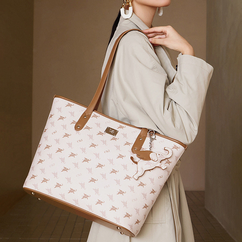 Genuine Leather Top-Handle Tote Bag
