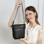 Genuine Leather Crossbody Bucket Bag