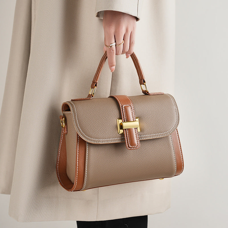 Vintage Single-Strap Crossbody Bag With Top Handle