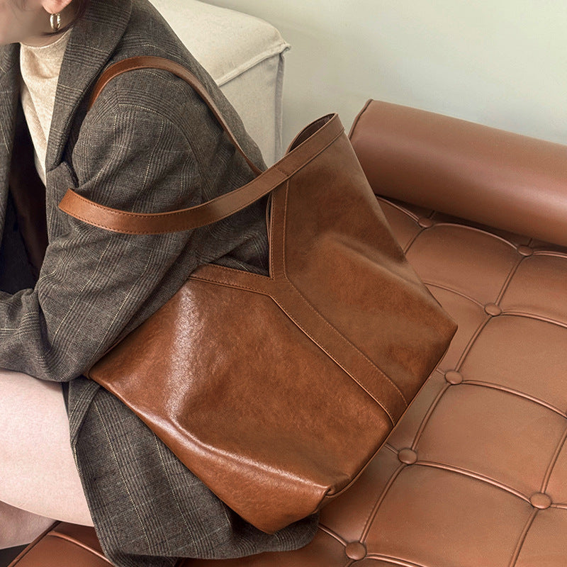 Genuine Leather Shoulder Handbag Tote Bag