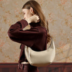 Genuine Leather Top-Handle Dumpling Crossbody Bag