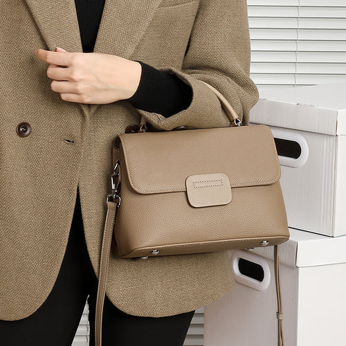 Genuine Leather Crossbody Handheld Shell Bag