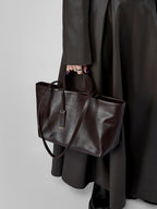Vintage Genuine Leather Shoulder Tote Bag